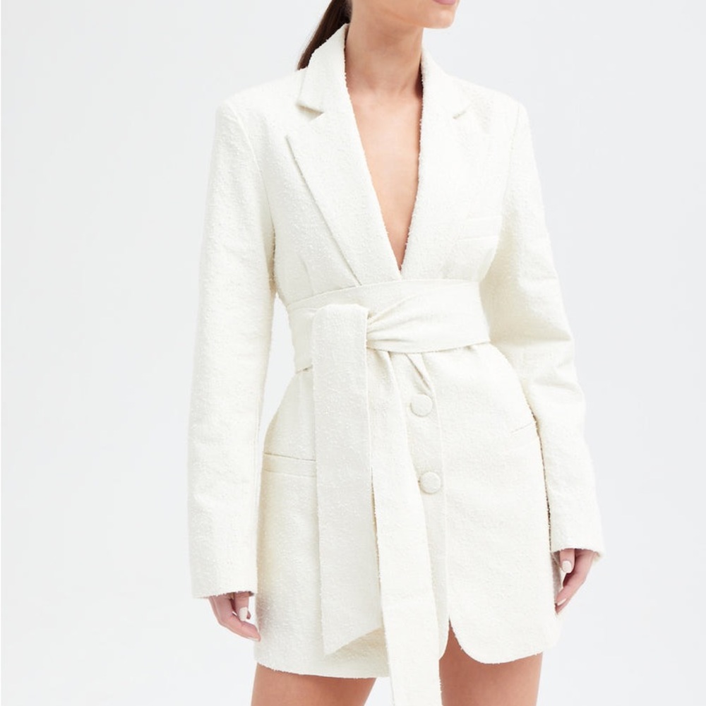 Boucle Blazer Dress with Belt
